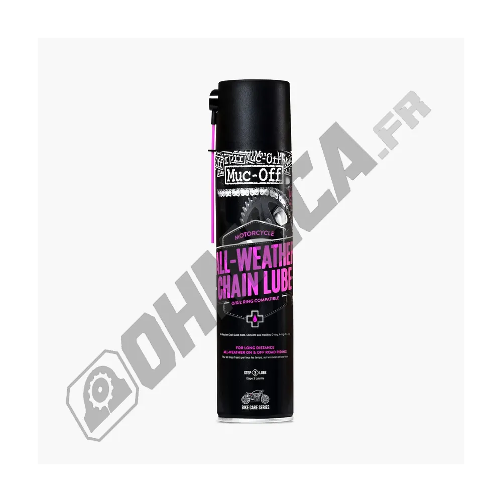 Lubrifiant chaîne MUC-OFF All Weather Chain Lube - spray 400ml AEROSOL