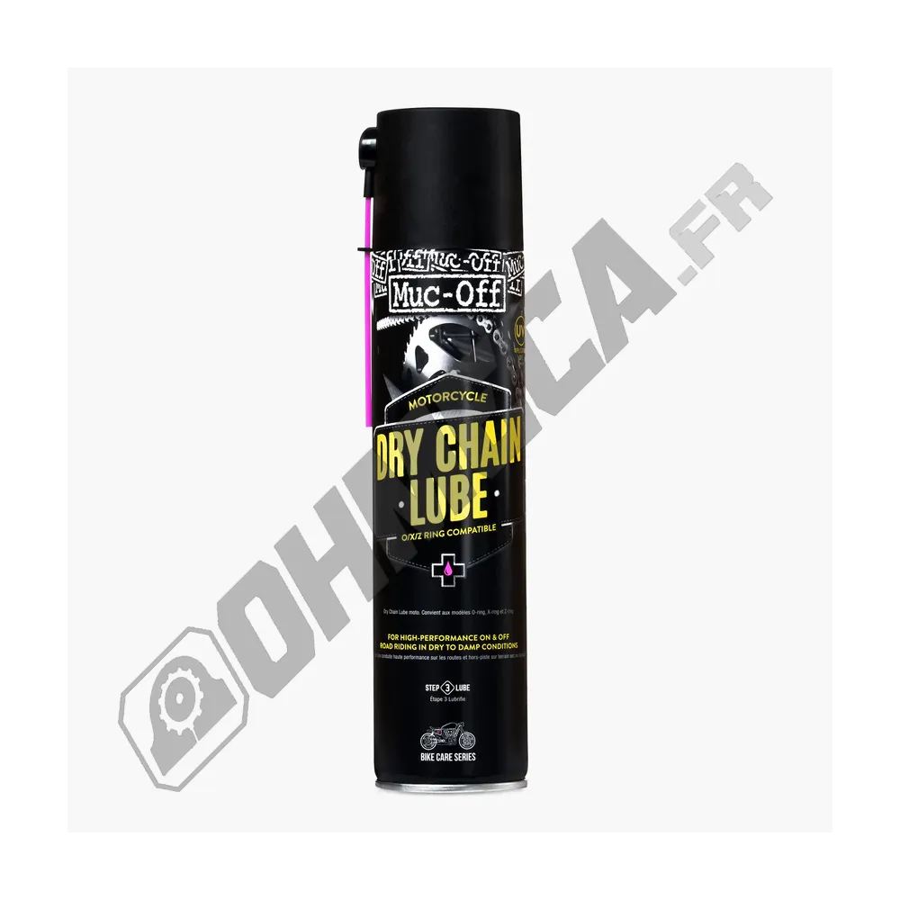 Lubrifiant chaîne MUC-OFF Dry PTFE Chain Lube - spray 400ml AEROSOL Lubrifiant chaîne MUC-OFF Dry PTFE Chain Lube - spray 400ml AEROSOL