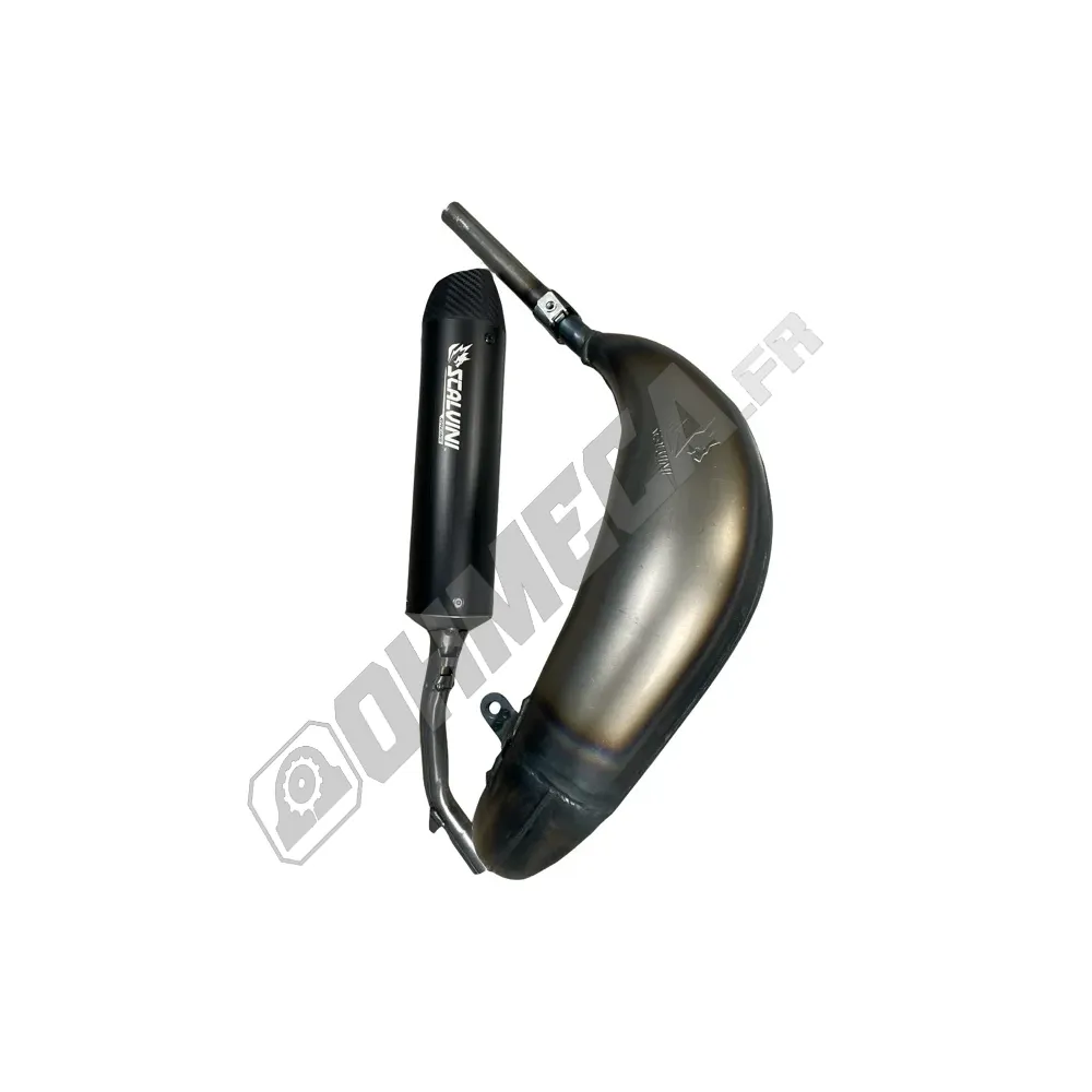 LIGNE D ECHAPPEMENT SCALVINI RACING TM MOTO 85 MX 2STROKE EXHAUST LOW MID MADE IN ITALY CORPS SILENCIEUX POT DETENTE
