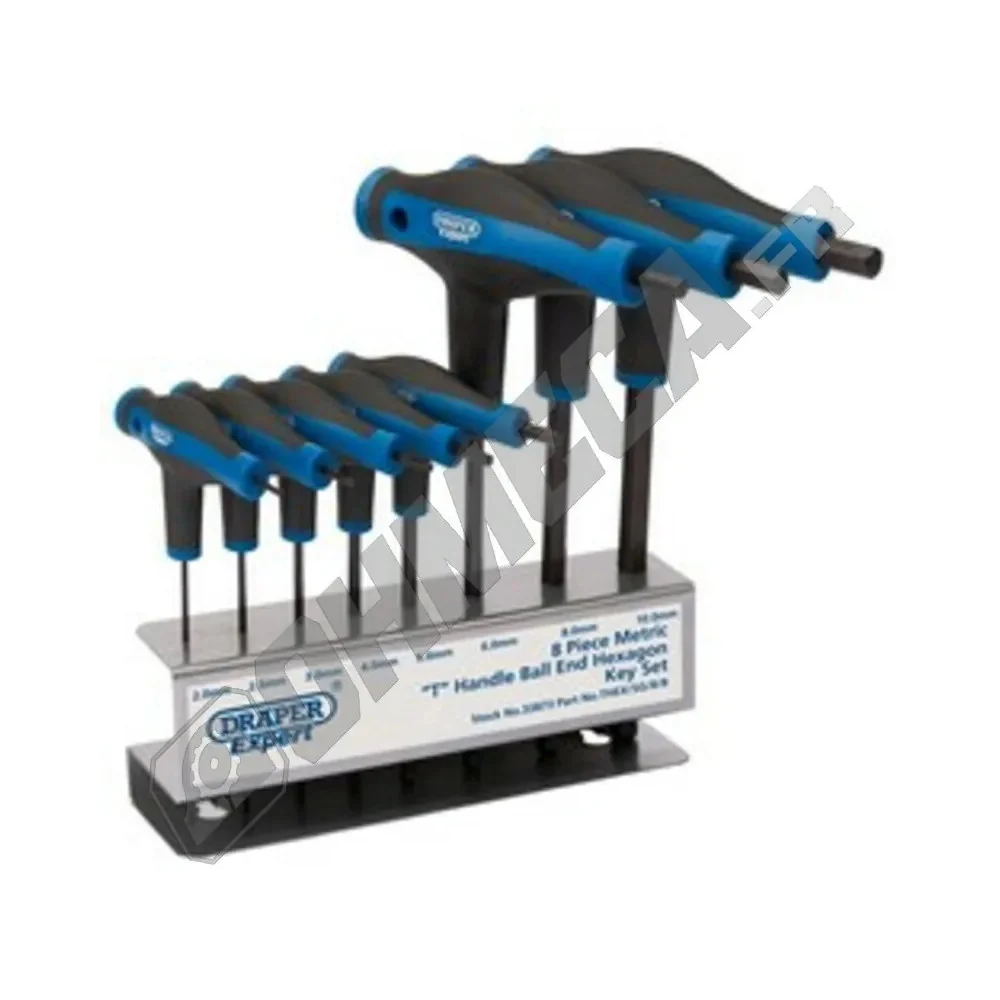 Jeu de 8 clés DRAPER mâles 6 pans emmanchées