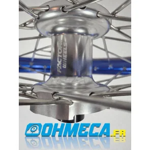 PAIRE DE ROUES TM MX EN 250 300 450 2T 4T BLEU ET GRIS FACTORY WHEELS CERCLAGE WORKS FACTORY RIM