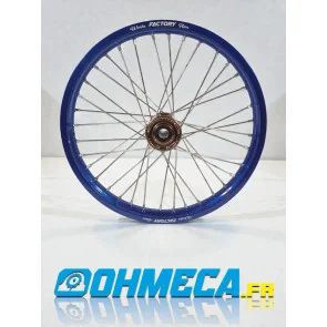 PAIRE DE ROUES TM MX EN 125 BLEU ET GRIS FACTORY WHEELS CERCLAGE WORKS FACTORY RIM