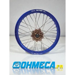 PAIRE DE ROUES TM MX EN 250 300 450 2T 4T BLEU ET GRIS FACTORY WHEELS CERCLAGE WORKS FACTORY RIM