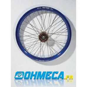 PAIRE DE ROUES TM MX EN 250 300 450 2T 4T BLEU ET GRIS FACTORY WHEELS CERCLAGE WORKS FACTORY RIM