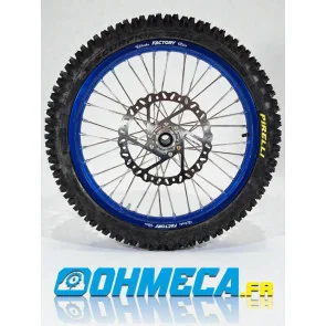 PAIRE DE ROUES COMPLETE TM MX EN 250 300 450 BLEU ET GRIS FACTORY WHEELS CERCLAGE WORKS FACTORY RIM