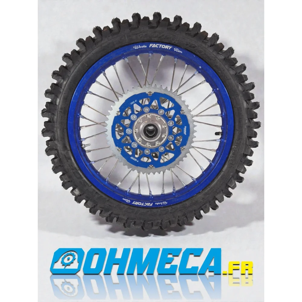PAIRE DE ROUES COMPLETE TM MX EN 125 BLEU ET GRIS FACTORY WHEELS CERCLAGE WORKS FACTORY RIM