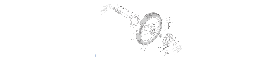 ROUE ARRIERE 14" 2T-MX-85-JUNIOR 2026